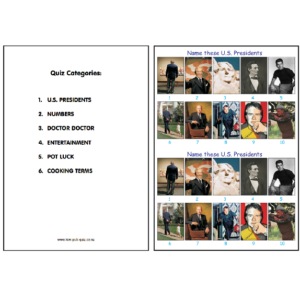 Pub Quiz Pack 1902